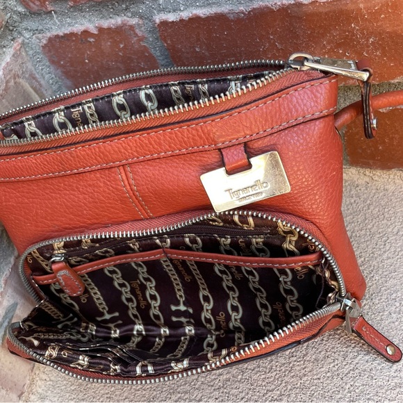 Tignanello compact organizational wallet essentials crossbody in Rust & Scarf - Picture 4 of 16